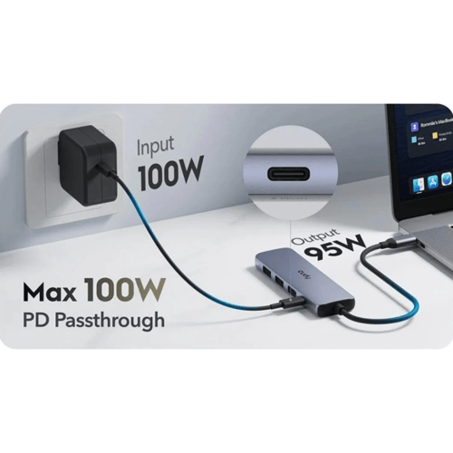 كودي - محول تايب سي 5 في 1 - رمادي