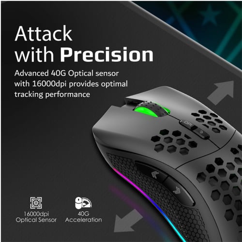 ماوس الألعاب السلكي المريح Vertux ammolite