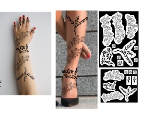 طقم ملصقات حناء