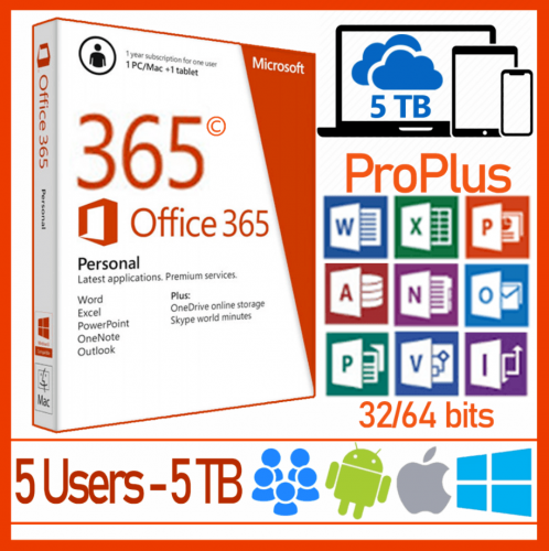 اشتراك أوفيس 365 برو بلس | 5 أجهزة | 5 تيرابايت تخ...