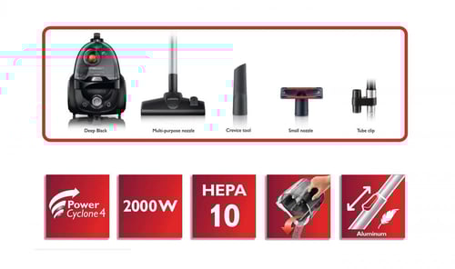 فيليبس باوربرو اكتيف مكنسة كهربائية بدون كيس 2000...