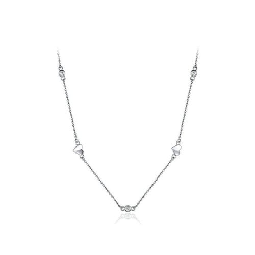 تشوكر قلوب من الفضة الاسترليني عيار 925 والزيركون