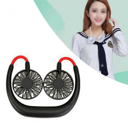 مروحة ثنائية قابلة للارتداء مع اضائة للرياضيين