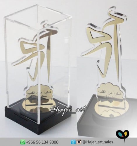 درع طولي داخل علبة شفاف