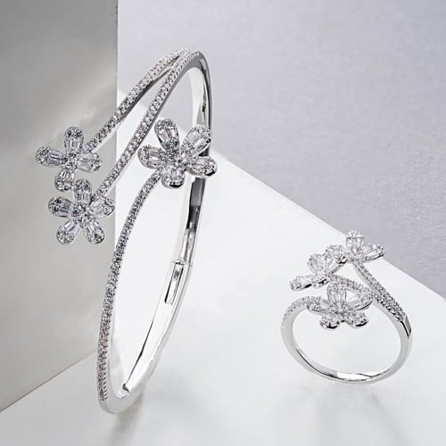 اسوارة وخاتم زركون مطلية