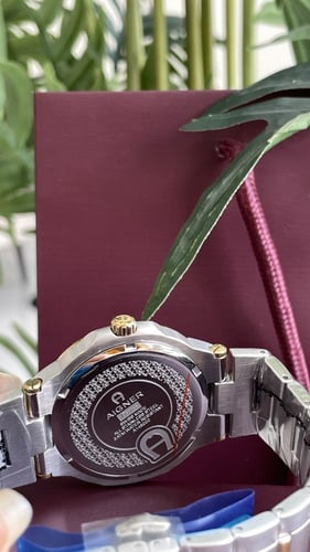 ساعه اقنر رجالي فضي مع ذهبي مع الملحقات