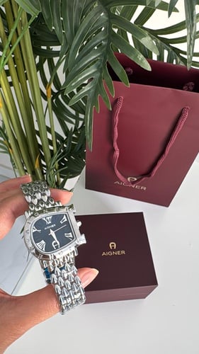 ساعة اقنر فضي من داخل كحلي مع ملحقاته