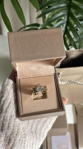 خاتم بلغاري ذهبي مع فضي