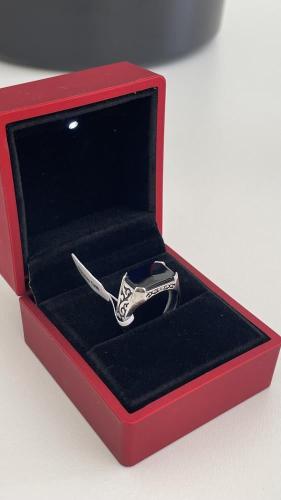 خاتم رجالي فضه 925 مع علبة مضيئة