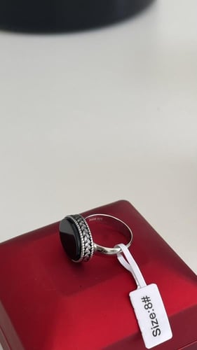 خاتم رجالي فضه 925 مع علبة مضيئة