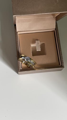 خاتم بلغاري ذهبي مع فضي