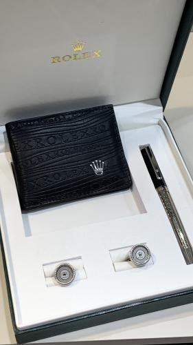 طقم رولكس محفظه قلم وكبك مع علبه