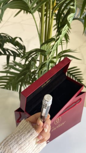 قلم كارتير اسود مع فضي مع ملحقاته