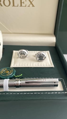 ‏طقم رولكس ساعة كبك قلم مع العلبةوالكيس