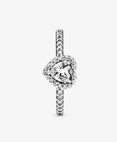 خاتم القلب باندورا لون فضي