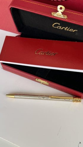 قلم كارتير فضي و ذهبي مع ملحقاته هاي كوالتي