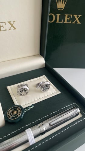 ‏طقم رولكس ساعة كبك قلم مع العلبةوالكيس