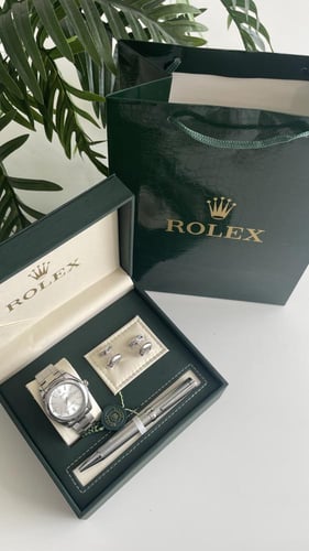‏طقم رولكس ساعة كبك قلم مع العلبةوالكيس
