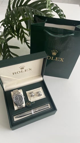 ‏طقم رولكس ساعة كبك قلم مع العلبةوالكيس