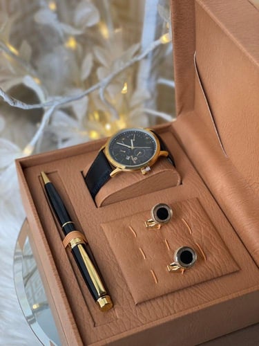 طقم رجالي ساعه وكبك وقلم