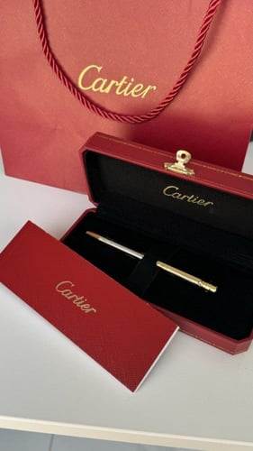 قلم كارتير فضي و ذهبي مع ملحقاته هاي كوالتي