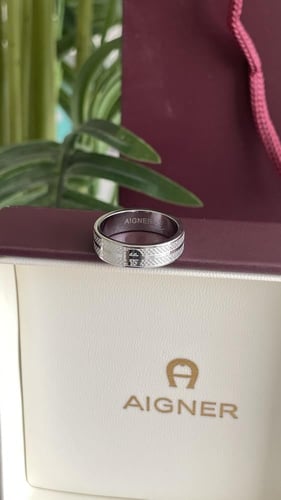 خاتم اقنر رجالي فضي مع الملحقات