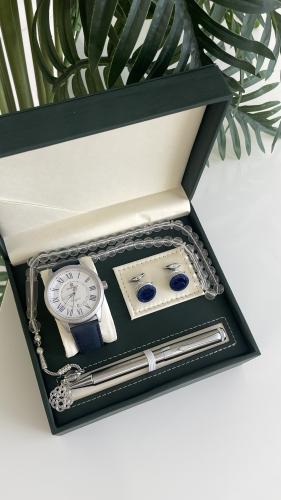 طقم ساعه وكبك وقلم ومسبحه رجالي