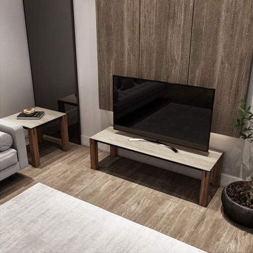 طاولة H4) TV) نوع السطح Geo Crema