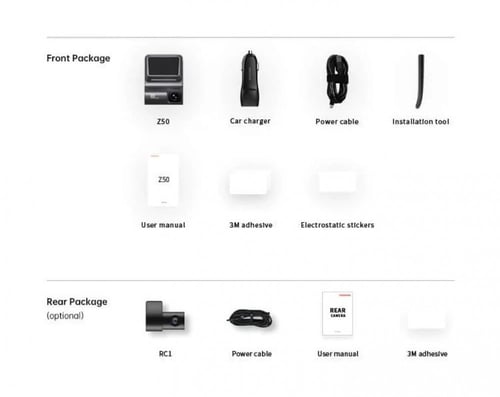 داش كام 4K DDPAI كاميرا Z50 امامي وخلفي - DDPAI Z5...