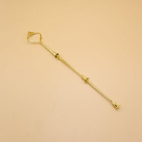 قطع تثبيت حامل كيك شكل ذهبي مزخرف