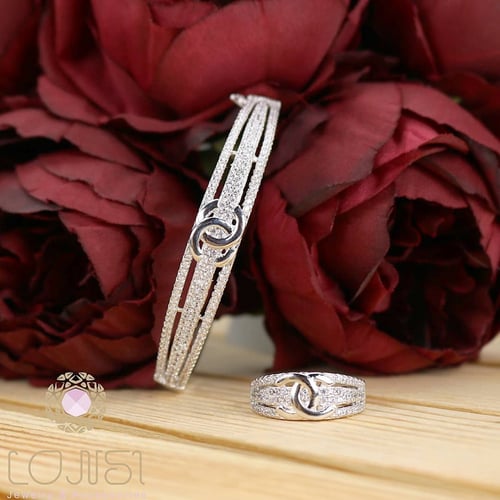 اسوارة وخاتم زركون مطلي