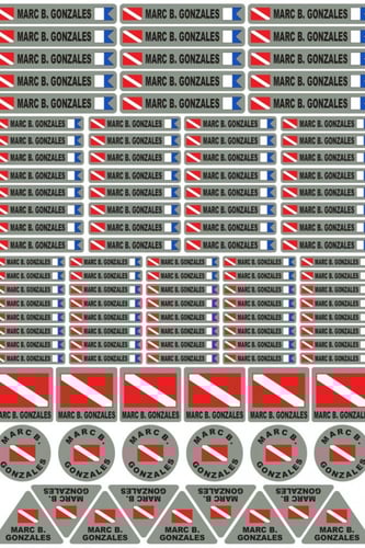 ملصق لمعدات الغوص