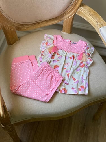 بجامة أطفال لطيفة قطعتين بطبعات الايسكريم والوان ط...