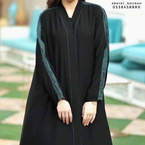 عباية زيتية ناعمة بقيطان - 611 -