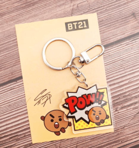 BT21 Cute Cartoon Acrylic Keychain (3)