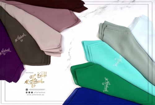 شيل - حجابات قماش ملكة ياباني سادة(ابيض)