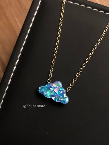 سلسال الغيمة ازرق ذهبي