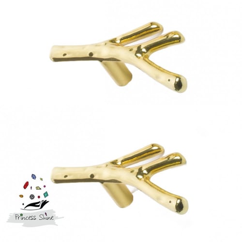 326 - مقبض فرع شجرة صغير ذهبي ( قطعة واحدة )