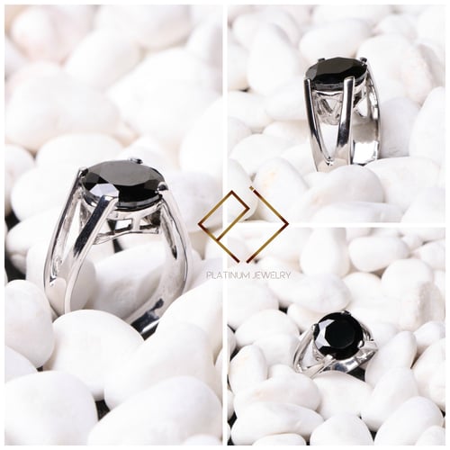 خاتم فضة عيار 925 و حجر مزونايت الطبيعي