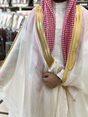 بشت رجالي بشت الهدايا لون ابيض قصب ليزر صناعه سعود...