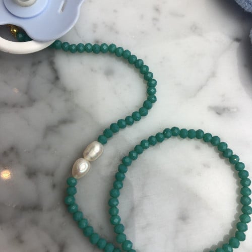 تعليقه لهايه تركواز ولولو طبيعي