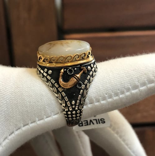 خاتم الفضة بحجر العقيق موديل الجنبية الجنوبية عيار...