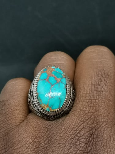 مخاتم الفضة بحجر فيروز نيشابوري ايراني بصياغة عباس...