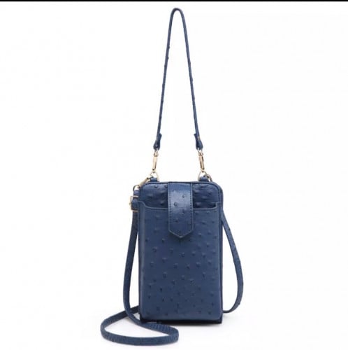 حامل الجوال كحلي جلد النعام