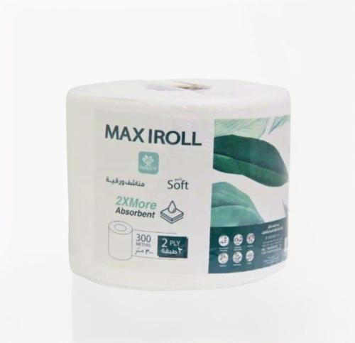 مناديل ماكسي رول هدب طبقتين 300 متر