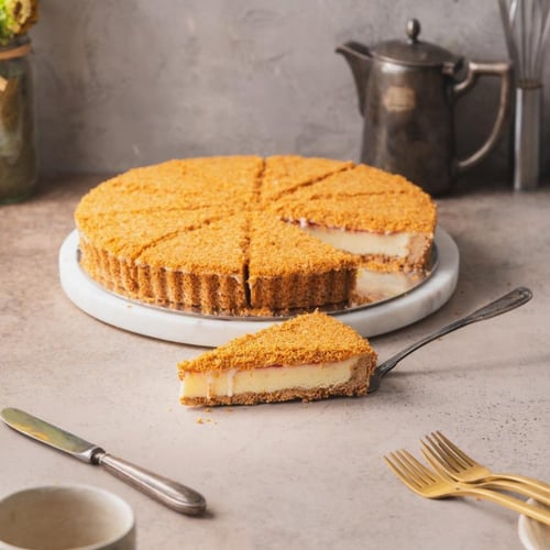 تشيز كيك كنافه مقطع 10 قطع