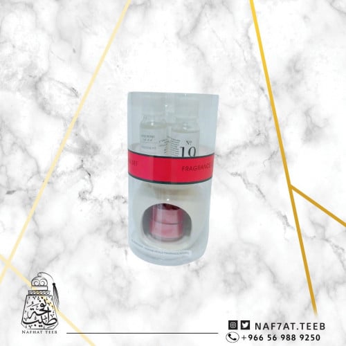 فواحة مع ثلاث عبوات زيت عطري برائحة ورد الروز