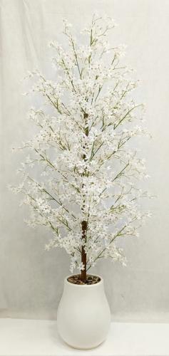 شجرة ورد مع مركن اصيص ارتفاع 170 سم العرض 50 سم