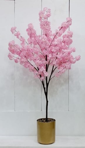 شجرة ورق شجر ورد مع مركن فيبر ارتفاع 215 سم عرض ال...