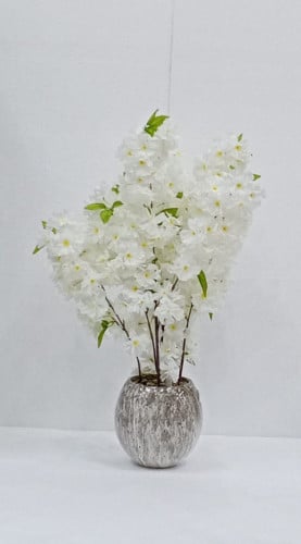 شجرة ورق ربيع مع مركن سيراميك ارتفاع 80 سم